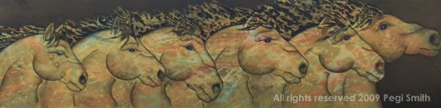 Awakening, from the Equine collection of paintings by contemporary fine artist Pegi Smith, Ashland, Oregon