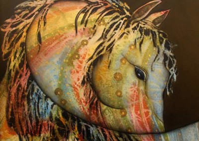 Eye of the Storm II, from the Equine collection of paintings by contemporary fine artist Pegi Smith, Ashland, Oregon