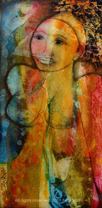 Rainbow Tribe : Finding My Self abstract female nude painting by contemporary fne artist Pegi Smith, Ashland, Oregon