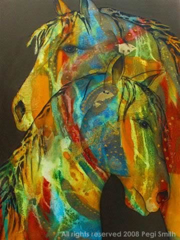 Soul Connection, from the Equine collection of paintings by contemporary fine artist Pegi Smith, Ashland, Oregon