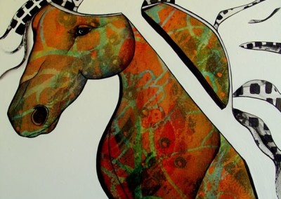 Another Dimension : Untamed, abstract painting of a horse by contemporary fine artist Pegi Smith, Ashland, Oregon