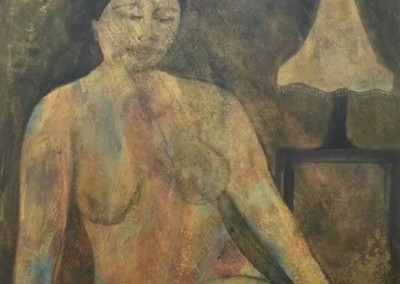 Origins, Early Works by Pegi Smith : Woman with Lamp, from the retired Golden Girl collection of paintings by ontemporary fine artist Pegi Smith, Ashland, Oregon