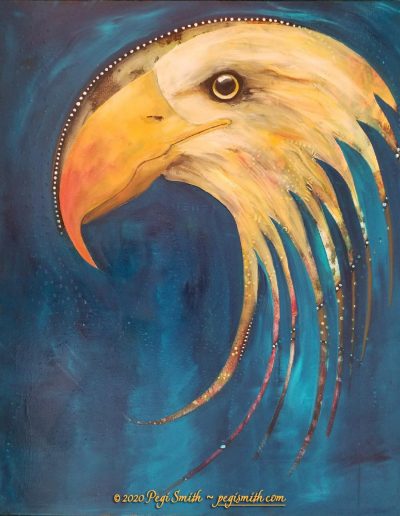 Eagle Spirit, 24 x 30 acrlic painting by Pegi Smith, © 2020