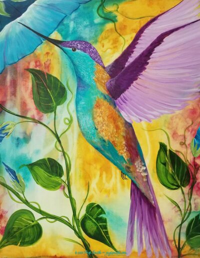 Hummingbird painting by Pegi Smith ©2021