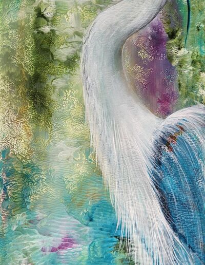 Heron by the River, acrylic painting by Pegi Smith